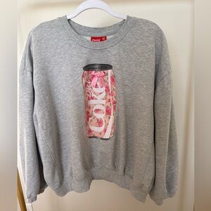 Coca-Cola Gray Sweatshirt with Pink Floral Diet Coke Can | Size Medium
